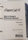 Vintage Computer Associates SuperCalc4 Manuals Reference Second Edition1986