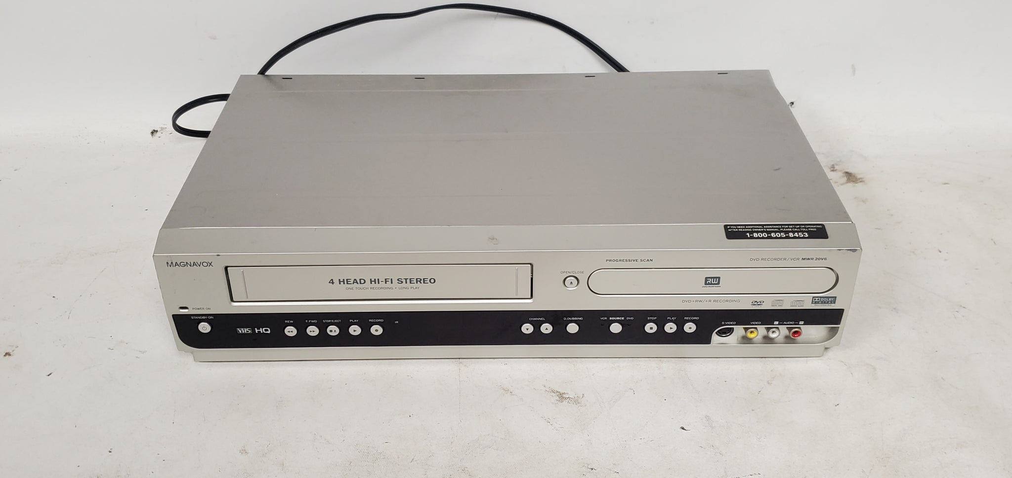 Magnavox MWR20V6 DVD Recorder high quality VCR Combo VHS Tested & Working Dubbing No Remote.